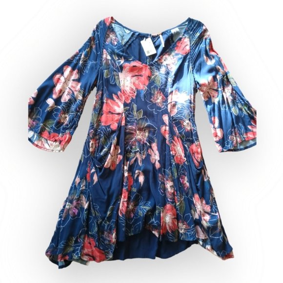 Free People Eyes on You Printed Dress in Navy Combo NWT - Picture 7 of 7